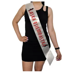 Szarfa ECRU Osiemnastka Laska osiemnastka